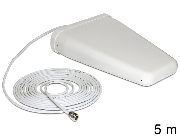 Delock 88808 LTE Band 20/1/3/7 Antenna N Jack 8 ~ 9 dBi 5.0M RG-58 Directional White Outdoor