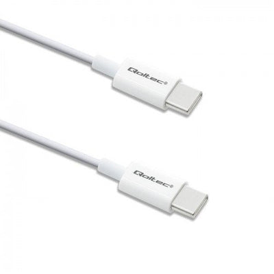 Qoltec 52359 USB 2.0 Type-c USB Cable 2.0 Type-c 60W Qc 3.0 Pd 1M White — image 1