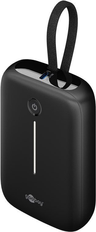 Goobay Powerbank 10.000MAH, Integriertes USB-C Cable 13CM, 20 Watt Black 10AH, 1x Usb-a, 2x Usb-c, Pd, Qc) 762 — image 1