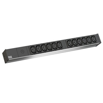 Bachmann 19-REGLETA Alu 1HE, 12 Sockets C13, Grey 2,0M C14 Male — image 1