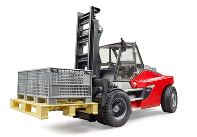 Bruder Wheelbarrow Elevadora Linde HT160 With Palet Red/Black Includes 3 Boxes Mesh 2513 — image 1