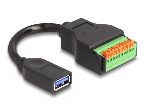 Delock USB 3.2 Gen 1 Cable Type a Connector Female a Terminalblock Adapter With Pulsador 15CM — image 1