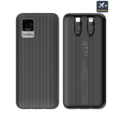 Coolbox Powerbank DP20 20000MAH 22.5W Pd And Qc - USB-C And Lightning - Screen LCD - Black — image 1