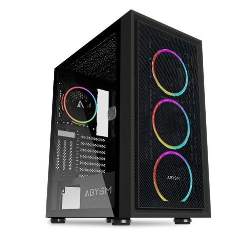 Abysm PC Case ATX Case Danube Kamp Black Argb-tempered Glass- 1x USB 3.0 + 2XUSB2.0 - 4 X Fan 12CM ARGB -argb