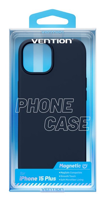 Vention Case Silicone With Magsafe KUFL0-20 Compatible With Iphone 15 Plus Blue Medianoche