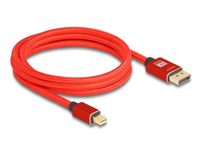 Delock Mini DisplayPort Zu DisplayPort Cable 8K 60 HZ 2M Red Metall Without Einrastfunktion — image 1