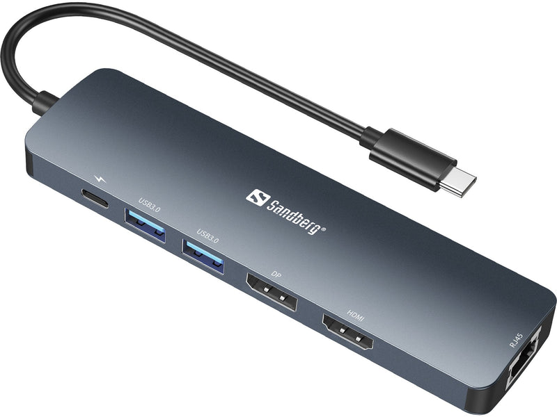 Sandberg 136-43 Hub Interfaz USB 3.2 Gen 1 (3.1 Gen 1) Type-c Grey