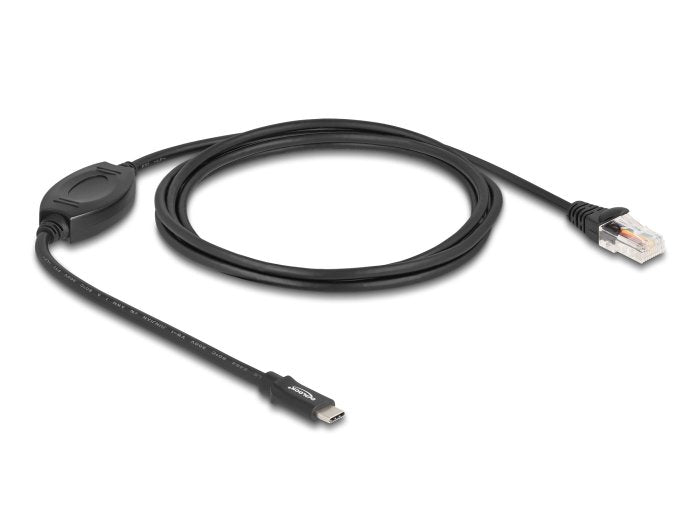 Delock Adapter USB 2.0 Type-c™ Connector Male a 1 X Serie RS-232 RJ45 Connector Male 1,8M Black