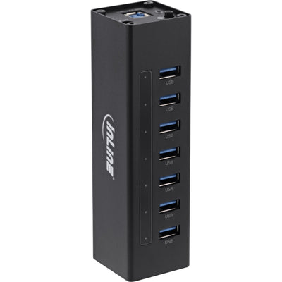 Inline USB 3.2 GEN.1 Hub 7 Ports Box Of Aluminium With Power Supply 2,5A Black — image 1
