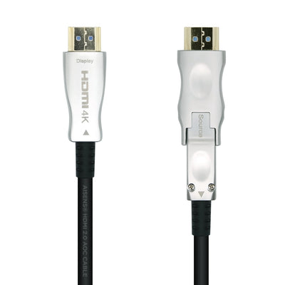 Aisens HDMI Cable V2.0 Aoc Desmontable Premium High Speed / Hec 4K@60HZ 4:4:4 18Gbps, a/M-d/a/M, Black 50M — image 1