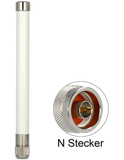 Delock WLAN 802.11 AC a B G N Antenne N Plug 4.5 - 7.0 dBi 22CM Omnidirektional Starr Outdoor White — image 1