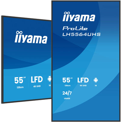 Iiyama LH5564UHS-B1AG Screen Plana Señalización 55 Wi-Fi 500 Cd / M² 4K Ultra HD Black Android — image 1