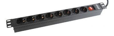 Gembird Power Strip Rack Power Strip (pdu), 8 Schuko Sockets, 1U, 16A, 19'', 2M, Black — image 1