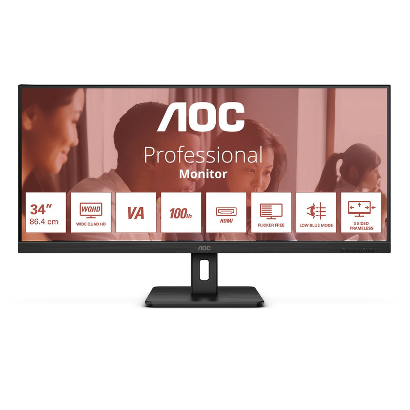 AOC Monitor 34 U34E2M 21:09 2x HDMI + DP Negro 4MS