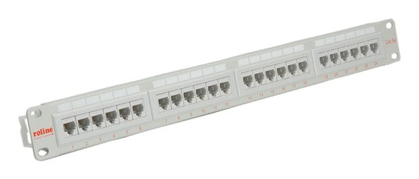Roline KAT.5E Class D 48,26CM 19PULGADAS-PATCHPANEL 24 Ports UTP Grey