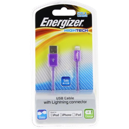 Energizer LCAEHUSYIPPU2 Cable Connector Lightning 1M Púrpura