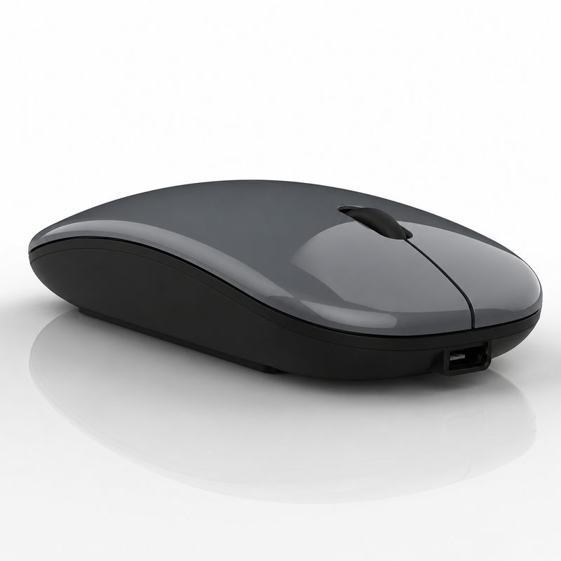 Mouse Wireless Rechargeable 2 1 Bluetooth + USB 2.4G 1600 DPI Ergonómico Grey