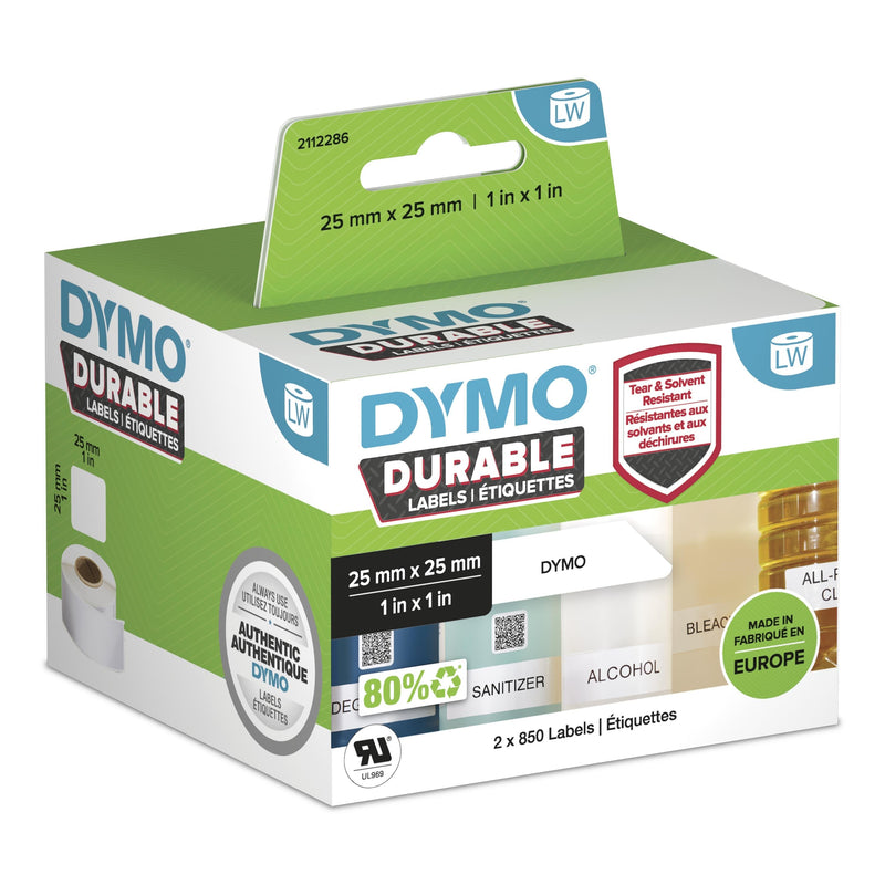 Dymo Labels Plámico Lw 25X25MM 2X 850UDS Blancas Permanentes
