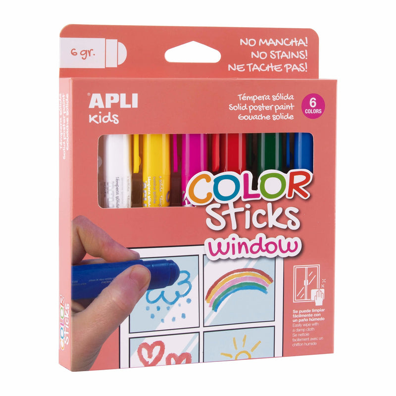 Apli Pintura Colour Sticks Window Windows Barra 6GR Case 6 C/Surtidos