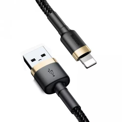 Baseus Cable Charging / Datos Cafule USB a Lightning 1.5A 2M, Dorado-negro — image 1