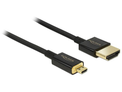 Delock 84784 HDMI Cable With Ethernet - Hdmi-a Male HDMI Micro-d Male 3D 4K 3M Activo Thin High Quality — image 1