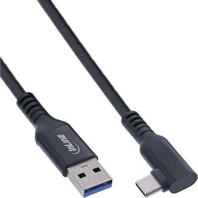Inline® USB 3.2 GEN.1 Cable USB-C Plug Angled - USB-A Plug For Vr, Black 5M — image 1