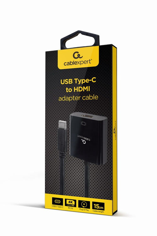 Gembird USB Type-c To HDMI Adapter Cable 4K60HZ 15CM Black — image 1