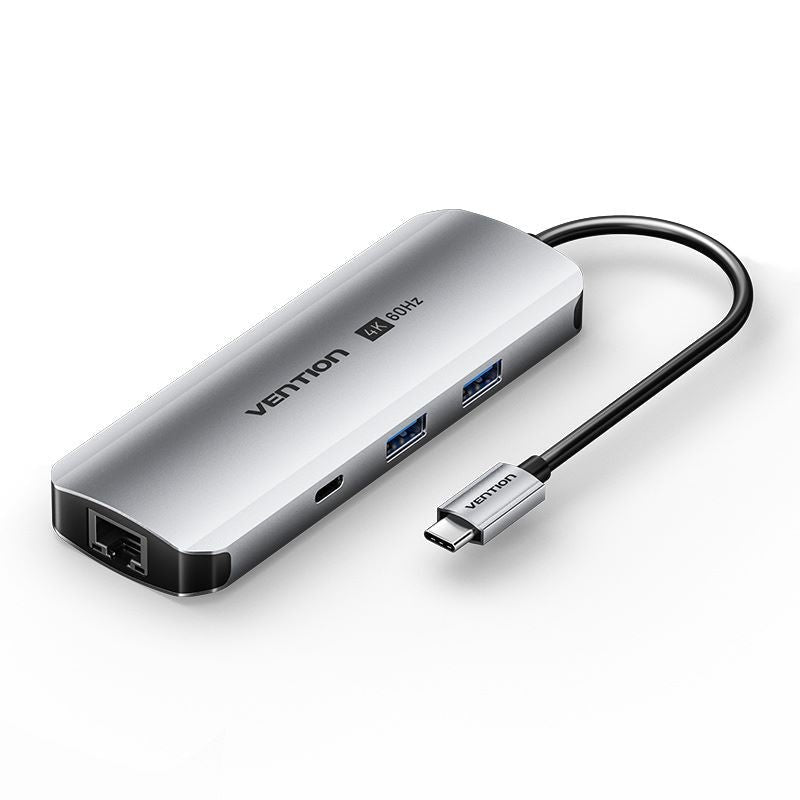 Vention Docking USB Type-c Tqmhb 1x HDMI 4K 2x USB 1x USB Type-c 1XJACK 3.5MM 1x RJ45 1x USB Type-c Pd 1XLECTO