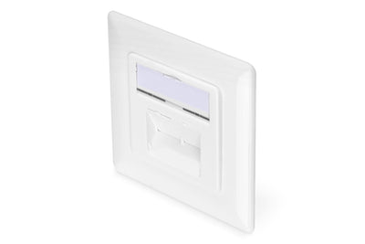 Socket Wall Digitus CAT.6A Clase Ea Apantallada 2x RJ45 Recessed White — image 1