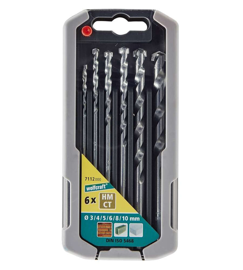 Wolfcraft Set de Taladro Brocas Piedra Ct 6 Piezas Ø3-10MM 7112000