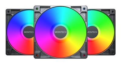 Montech Fan 120X120 GF120 PWM Black Pack 3 + Hub — image 1