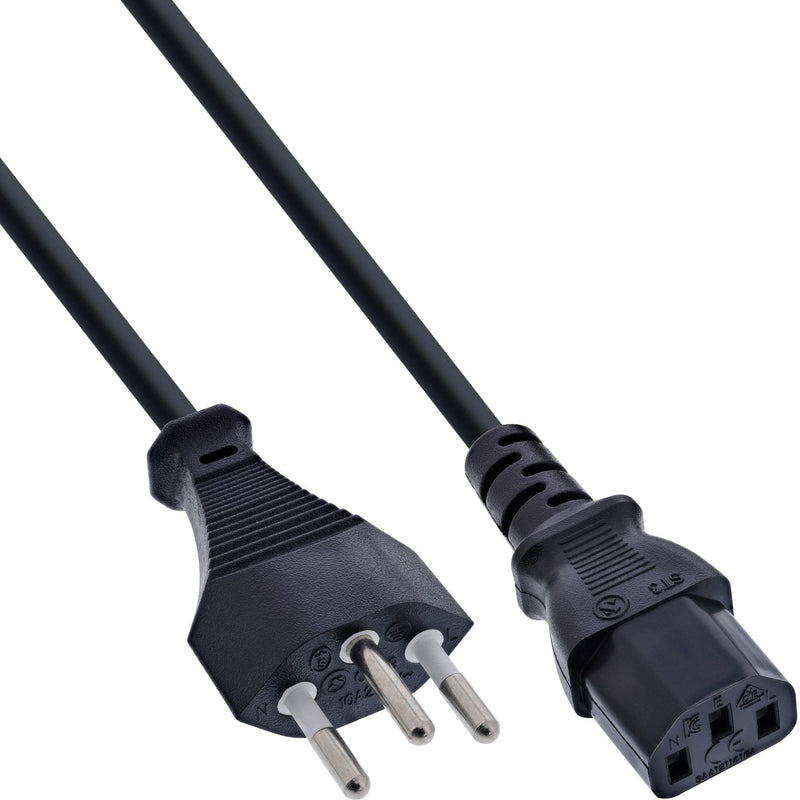 Inline Cable Power Suiza, Black 5M