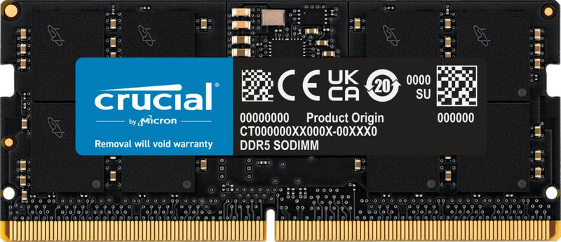 Crucial Memory SODIMM DDR5 16GB PC5-38400 4800MHZ CL40 1.1V CT16G48C40S5