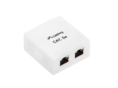 Lanberg Roseta Wall 2x RJ45 CAT.5E Connectors Idc/Lsa Permite Cables 26-22 Awg White OS5-0002-W — image 1