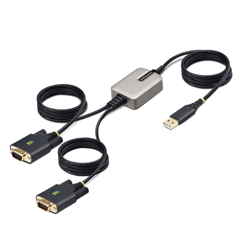 StarTech.com 2P6FFC-USB-SERIAL Cambiador Género USB Cable -a 2 X dB-9 RS-232 Black Grey