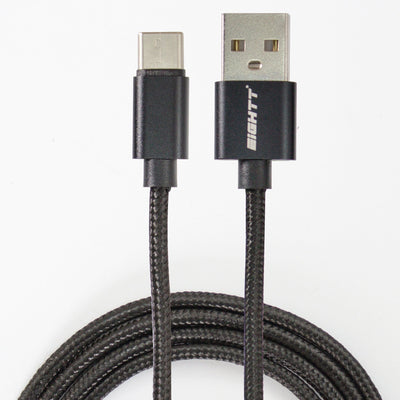 Eightt USB Cable a USB-C Metal Flex. 1M, Black Nilon Trenzado — image 1