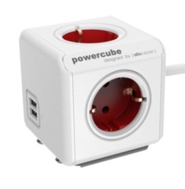 Allocacoc Powercube Extendido USB Incl. 1,5M Cable Red Type F — image 1