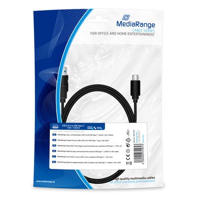 Mediarange Lade- & Cable Datos USB 3.0A USB Type-c 1.8M Sw