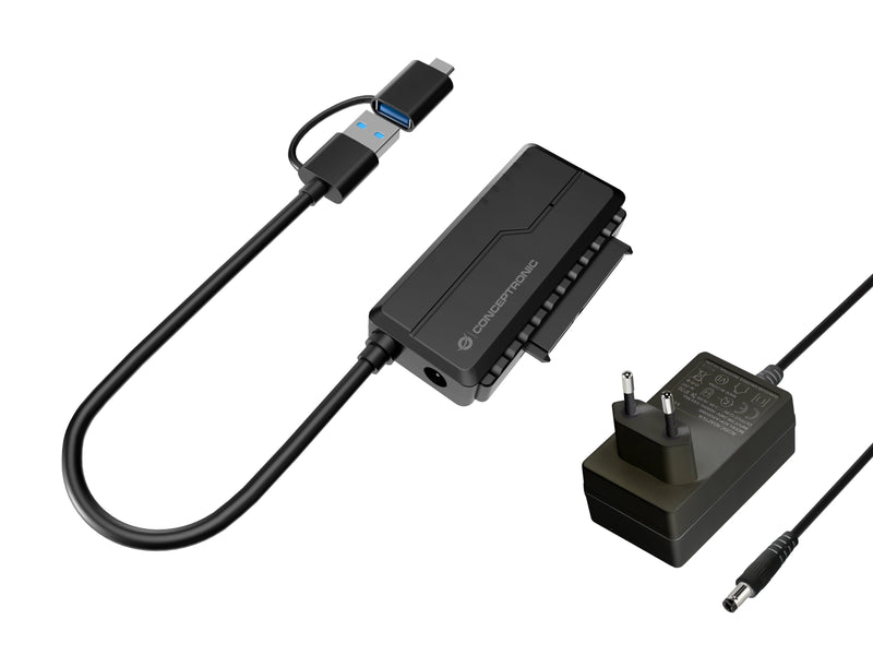 Conceptronic Adapter USB-A a SATA Inluye Adapter USB-C And Power Adapter ABBY21B