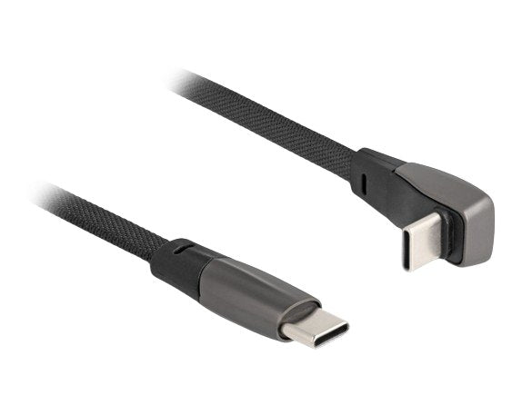 Delock 80750 Cable Flat Tape USB 2.0 USB Type-c™ Male a USB Type-c™ Male Acodado PD 3.0 60W 14CM Black
