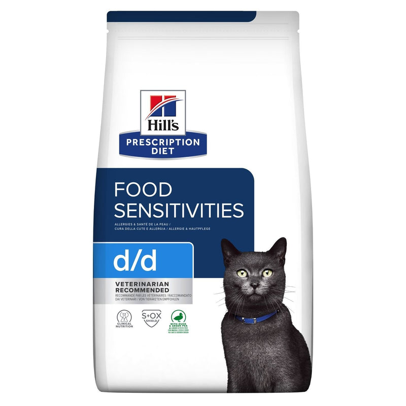 Hill's Alimento Seco Gatos Prescription Diet Feline D/D Pato, Guisantes 1,5KG