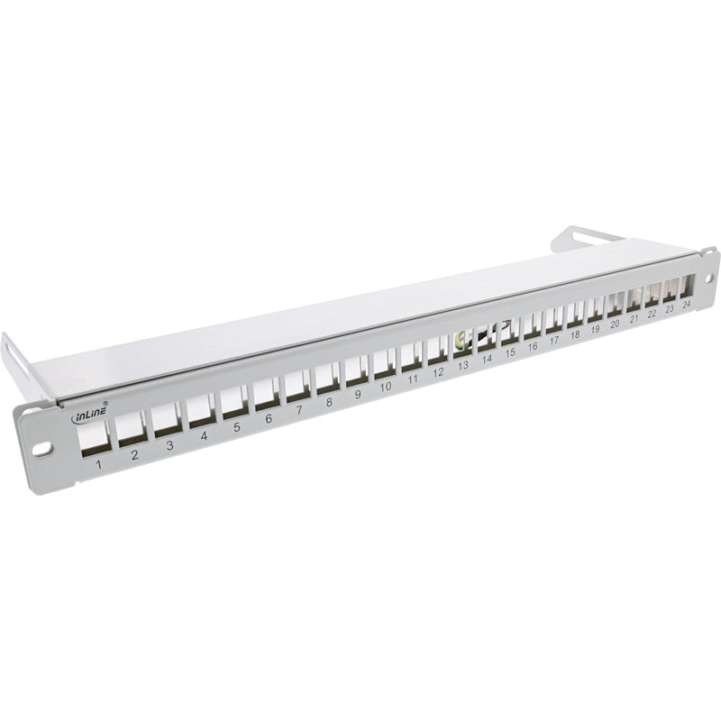 Inline Patch Panel White With Removable 19 24 Ports 1U Grey Claro RAL7035