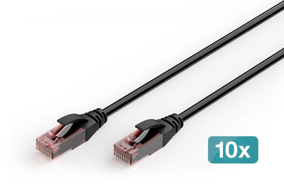 Digitus CAT.6 U/UTP Outdoor- Network Cable, Pe, 10 Units 5M, CAT.6, U/UTP (UTP), RJ-45, Black — image 1