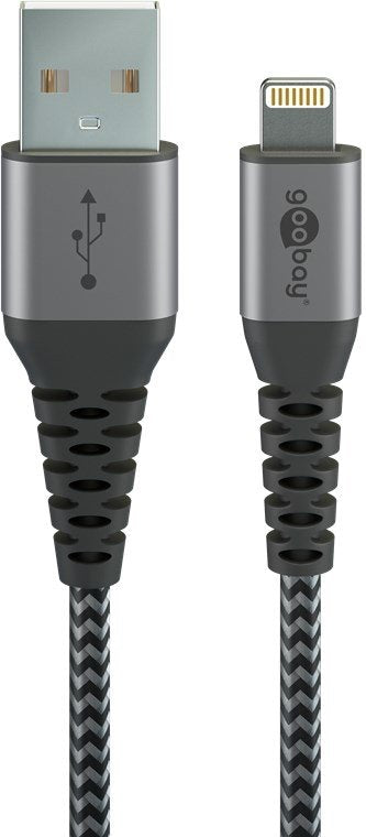 Goobay Cable Lightning USB-A Textil 1M Silver 49268