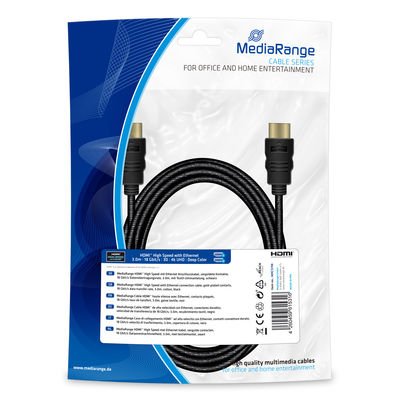 Mediarange Cable MRCS198 HDMI 3M HDMI Type a Standard Black — image 1