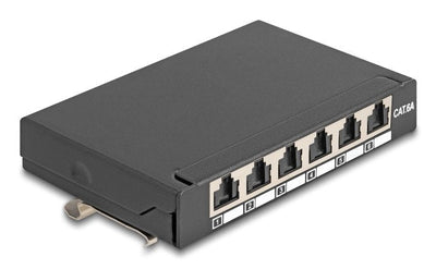 Delock Mini Desktop Patchpanel RJ45 Female 6 Port CAT.6A Geschirmt Black — image 1