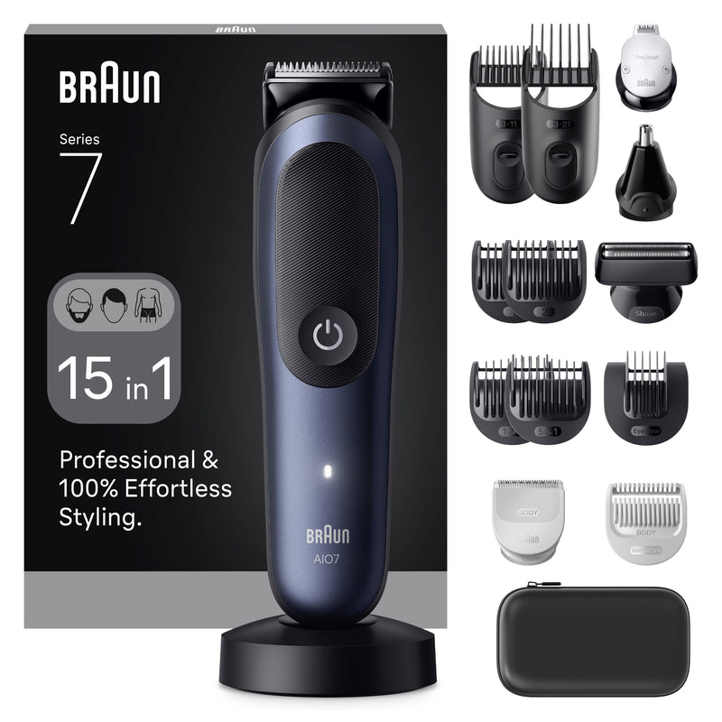 Braun AIO7580 All-in-one Series 7 Hair Trimmer, Blue Black