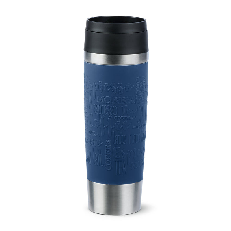 Emsa Travel Mug Thermal Classic Large Blue Oscuro/Steel Inoxidable, 0,5 Litros N2022100