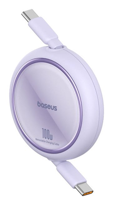 Baseus Cable Type-c - Type-c FREE2DRAW Reatractable 480MB/S, 100W, 1M, Purple (P10364500511-00) — image 1