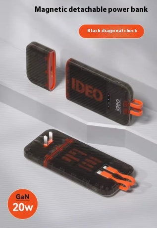 Charge Bank Transparent Magnetic Suction Separation Type 45W Quick Charge Comes With Wire Plug